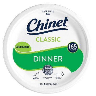 Chinet Classic Dinner Paper Plates, 10-3/8", 165 ct.