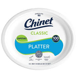 Chinet Classic Platter Paper Plate, 12.63" x 10", 100 ct.