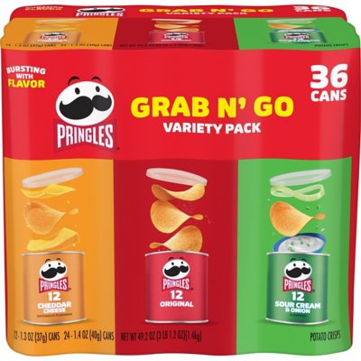 Pringles Grab N’ Go Vielfaltspack Chips, 36 Stück.