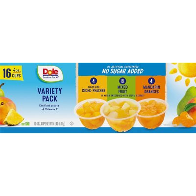 Dole No Sugar Added Mixed Fruit Variety Pack, 4 oz., 16 pk.