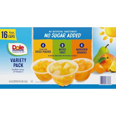 Dole No Sugar Added Mixed Fruit Variety Pack, 4 oz., 16 pk.
