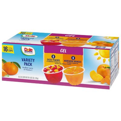 Dole Fruit Bowls in Gel Variety Pack 4.3oz., 16pk.