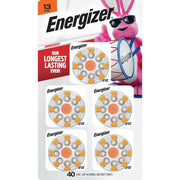 Energizer Hearing Aid Batteries Size 13, Orange Tab, 40 ct.