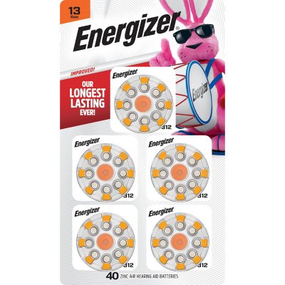 Energizer Hearing Aid Batteries Size 13, Orange Tab, 40 ct.