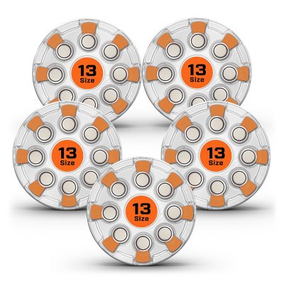Energizer Hearing Aid Batteries Size 13, Orange Tab, 40 ct.