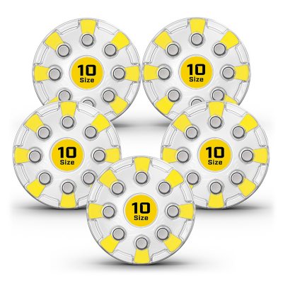 Energizer Hearing Aid Batteries Size 10, Yellow Tab, 40 ct.