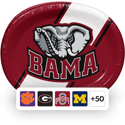 NCAA Oval Paper Plates, 10" x 12", 50 ct., Choose Team