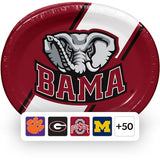 NCAA Oval Paper Plates, 10" x 12", 50 ct., Choose Team