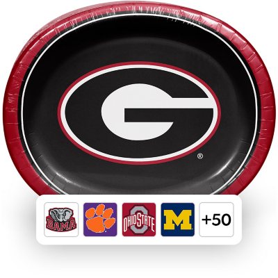 NCAA Oval Paper Plates, 10" x 12", 50 ct., Choose Team