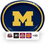 NCAA Oval Paper Plates, 10" x 12", 50 ct., Choose Team