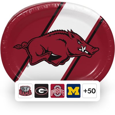 NCAA Oval Paper Plates, 10" x 12", 50 ct., Choose Team