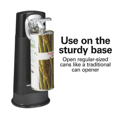 Hamilton Beach 76611FG FlexCut Electric Can Opener, Cordless & Rechargeable, Black with Chrome Accents