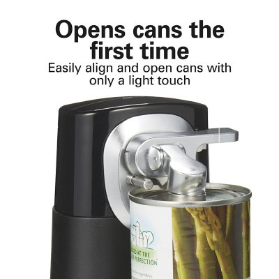 Hamilton Beach 76611FG FlexCut Electric Can Opener, Cordless & Rechargeable, Black with Chrome Accents
