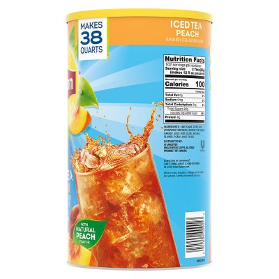 Lipton Sweetened Iced Tea Mix, Peach, 89.8 oz.
