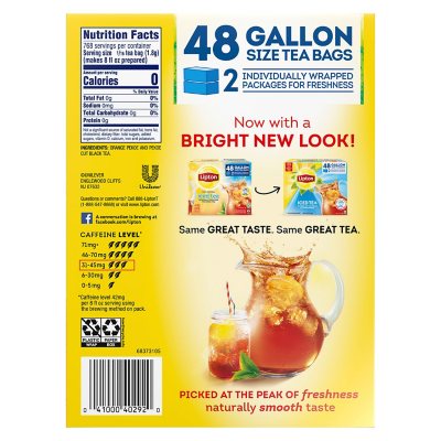 Lipton Iced Tea, Gallon Size Tea Bags, 48 ct.