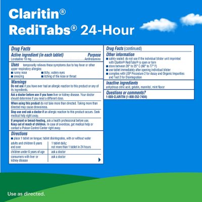 Claritin 24 Hour Non-Drowsy Allergy Medicine RediTabs 70 ct.