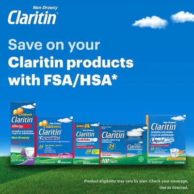 Children's Claritin Non-Drowsy Chewable Tablets, 5 mg Loratadine, Grape 40 ct./pk., 2 pk.