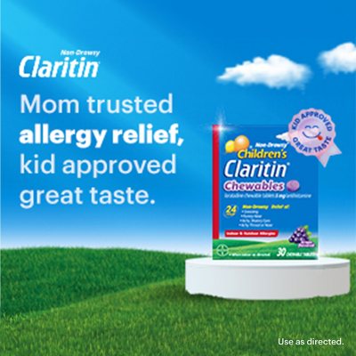 Children's Claritin Non-Drowsy Chewable Tablets, 5 mg Loratadine, Grape 40 ct./pk., 2 pk.