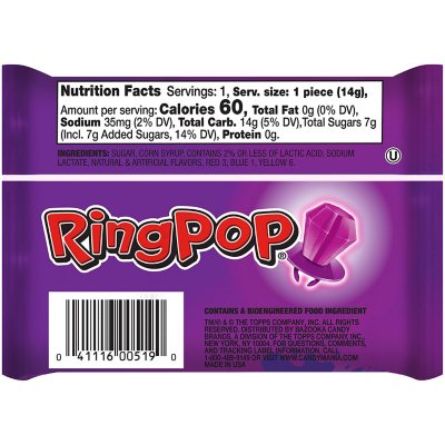 Ring Pop Variety Pack, 0.5 oz., 44 pk.