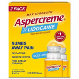 Aspercreme Pain Relief Roll-On, 4% Lidocaine, 2.5 oz., 2 pk.