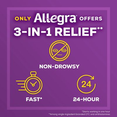 Allegra 24-Hour Indoor/Outdoor Allergy Relief Tablets, 180 mg 110 ct.
