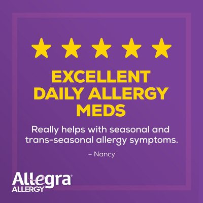 Allegra 24-Hour Indoor/Outdoor Allergy Relief Tablets, 180 mg 110 ct.