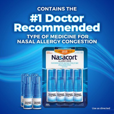 Nasacort Allergy 24-Hr. Non-Drowsy Nasal Spray 120 sprays/pk., 4 pk.