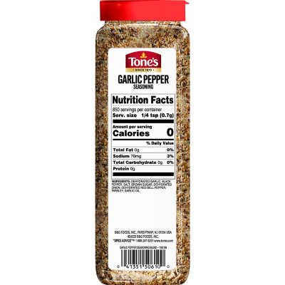 Tone's Garlic Pepper Seasoning Blend 21 oz.