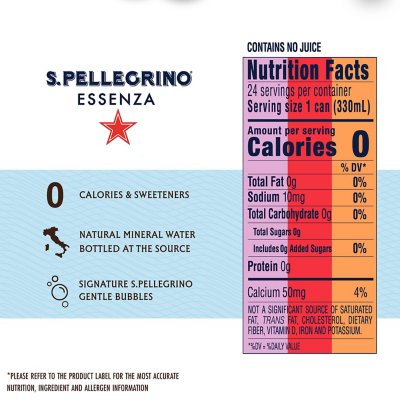 S.Pellegrino Essenza Flavored Mineral Water Variety Pack 11.15 fl. oz., 24 pk.