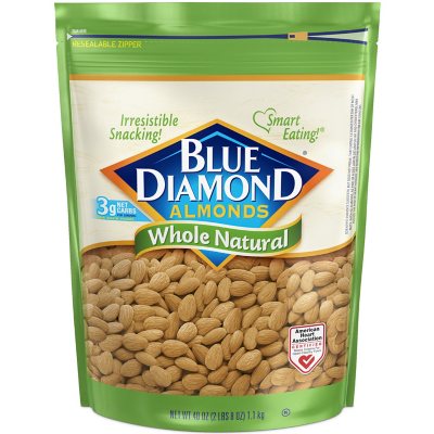 Blue Diamond Whole Natural Almonds, 40 oz.