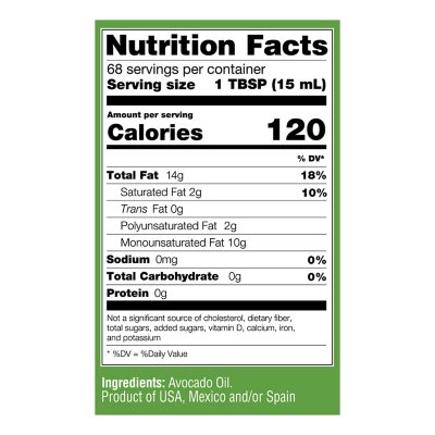 Olivari 100% Pure Avocado Oil PET Bottle, 1L