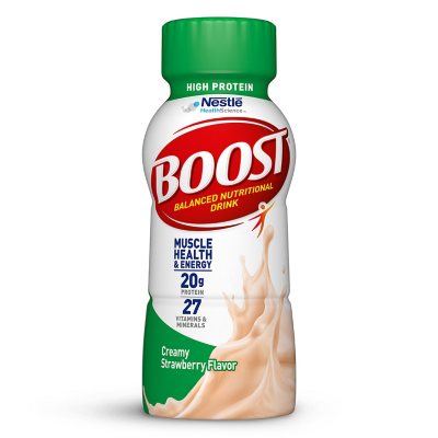 BOOST 20g High Protein Nutritional Drink, Strawberry 8 fl. oz., 28 ct.