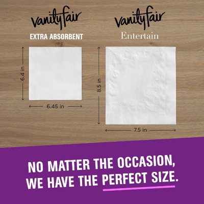 Vanity Fair Extra Absorbent 2-Ply White Paper Napkins, 6 pk., 504 ct.