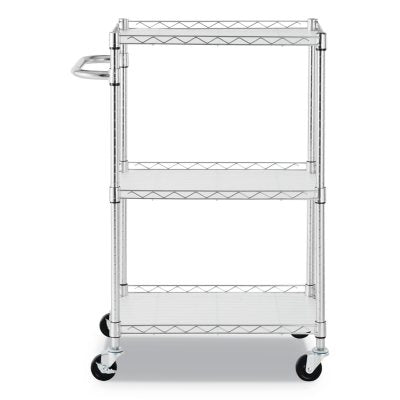 Alera 3-Shelf Wire Cart with Liners, 28.5" W x 16 " D x 39" H, Silver