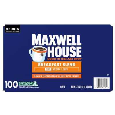 Maxwell House Breakfast Blend Light Roast K Cup Coffee Pods, 100 ct.