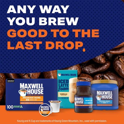 Maxwell House Breakfast Blend Light Roast K Cup Coffee Pods, 100 ct.