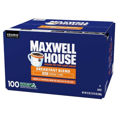 Maxwell House Breakfast Blend Light Roast K Cup Coffee Pods, 100 ct.