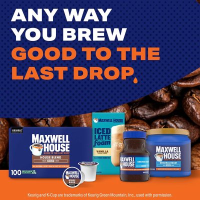 Maxwell House Medium Roast K-Cup Coffee Pods, House Blend, 100 ct.