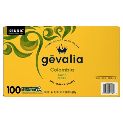 Gevalia Medium Roast K-Cup Coffee Pods, Colombia Blend 100 ct.