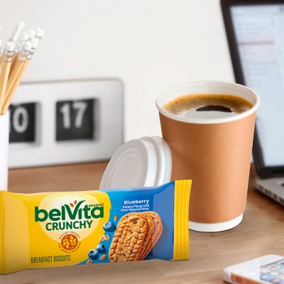 belVita Blueberry Breakfast Biscuits, 4 biscuits per pack, 25 pk.