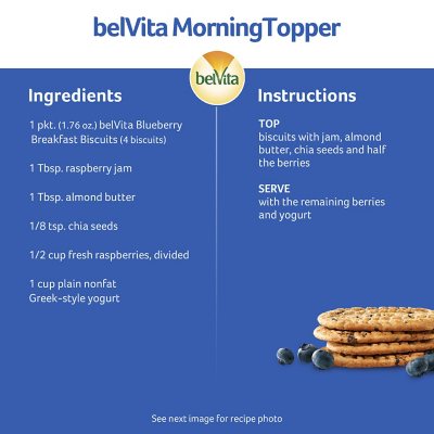 belVita Blueberry Breakfast Biscuits, 4 biscuits per pack, 25 pk.
