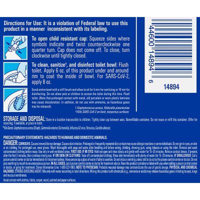 Clorox Toilet Bowl Cleaner with Bleach, Rain Clean, 6pk., 144 fl. oz.