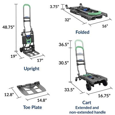 COSCO Folding 2-in-1 Hand Truck, 300 lb. Capacity, Multi-Position