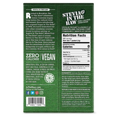 Stevia In The Raw Plant-Based Zero Calorie Sweetener Packets 800 ct.
