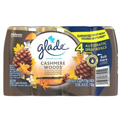 Glade Automatic Spray Air Freshener Refills, Cashmere Woods, 4 ct.