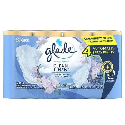 Glade Automatic Spray Air Freshener Refills, Clean Linen, 4 ct.