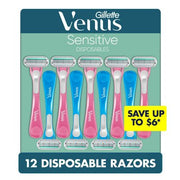 Venus Sensitive Disposable Razors for Women, 12 ct.