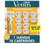 Venus MoistureGlide Women's Razor, 5 Blade, Handle + 10 Cartridges