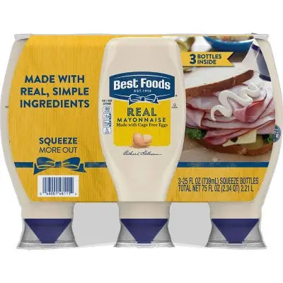 Best Foods Real Mayonnaise, 25 oz., 3 pk.