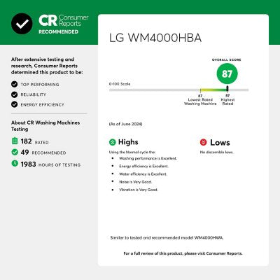 LG 4.5 Cu. Ft. Front Load Washer, Choose Color